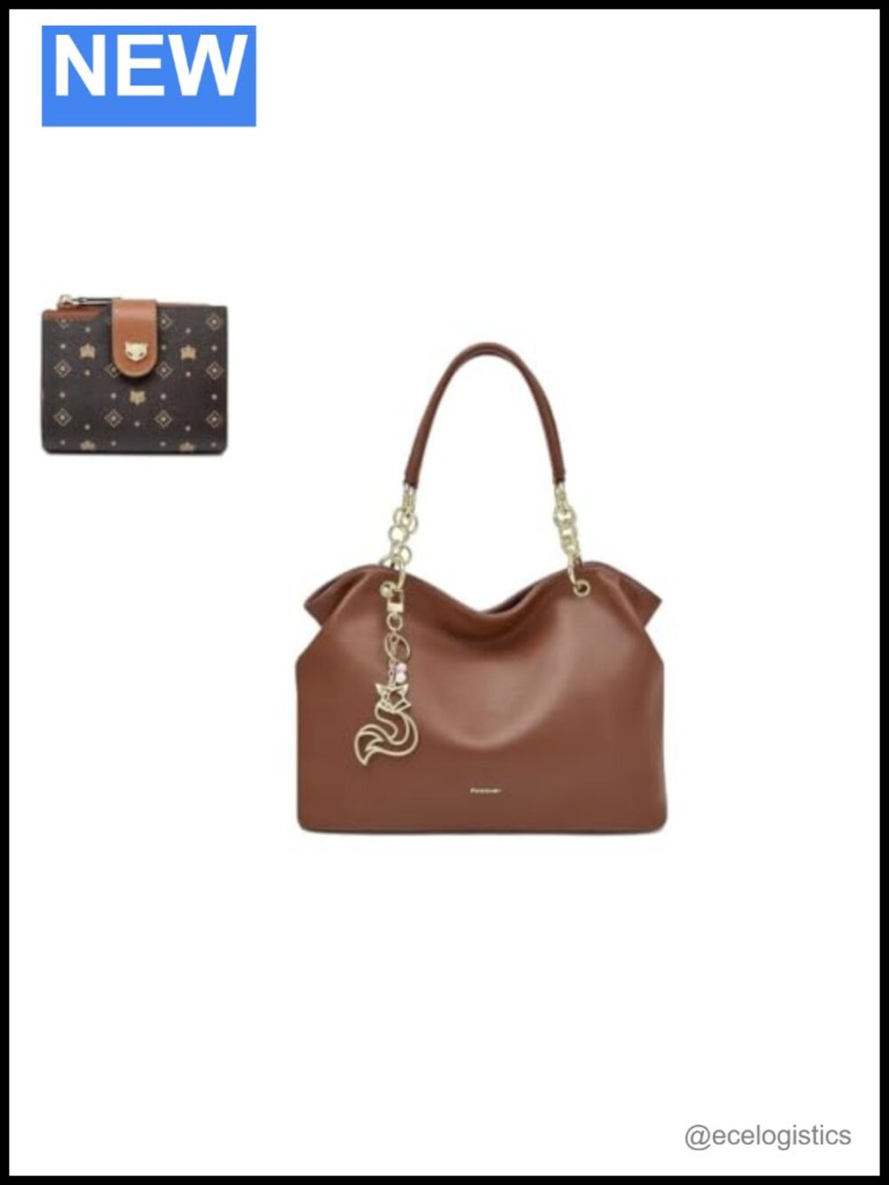 Genuine Leather Tote Bag with Small Wallet for Women, Large Handbag